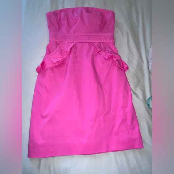 🍭💖 NWT J.Crew Cocktail Flamenca Barbie Ruffle Pink Cocktail Dress Size 2 - Picture 3 of 12